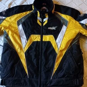 Mens Size Large Black And Yellow Castle Coat